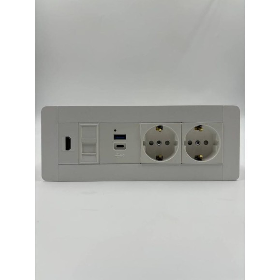 Встраиаемая розетка для столешницы Inrior на 2 EURO USB A+C, RJ45, HDMI, блок розеток скрытой установки LD-04-80-2E-URH LD-04-10-2E-URH Встраиаемая розетка для столешницы Inrior на 2 EURO USB A+C, RJ45, HDMI, блок розеток скрытой установки LD-04-80-2E-URH LD-04-10-2E-URH