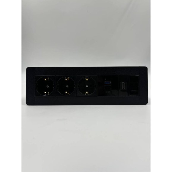 Встраиаемая розетка для столешницы Inrior на 3 EURO, USB A + C, RJ45, HDMI, блок розеток скрытой установки LD-05-20-3E-URH Встраиаемая розетка для столешницы Inrior на 3 EURO, USB A + C, RJ45, HDMI, блок розеток скрытой установки LD-05-20-3E-URH