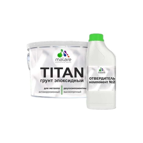 Грунт эпоксидный для металла MALARE 2К TITAN, двухкомпонентная грунтовка антикоррозионная высокопрочная, белый, 10 кг + 1.25 кг отвердитель 4660504735851 ЭГМЕТ9003Г1000 Грунт эпоксидный для металла MALARE 2К TITAN, двухкомпонентная грунтовка антикоррозионная высокопрочная, белый, 10 кг + 1.25 кг отвердитель 4660504735851 ЭГМЕТ9003Г1000