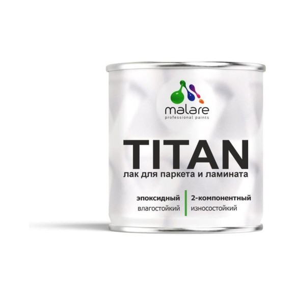 Лак эпоксидный 2К MALARE TITAN для паркета и ламината, двухкомпонентный, влагостойкий, износостойкий, моющийся, прозрачный глянцевый (0.7 кг + 0.2 кг отвердитель) ЭЛПРКТПРГ0070 Лак эпоксидный 2К MALARE TITAN для паркета и ламината, двухкомпонентный, влагостойкий, износостойкий, моющийся, прозрачный глянцевый (0.7 кг + 0.2 кг отвердитель) ЭЛПРКТПРГ0070