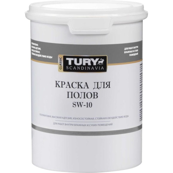 Краска для полов TURY SW-10 белая, 1,1 кг T1-00015389 Краска для полов TURY SW-10 белая, 1,1 кг T1-00015389