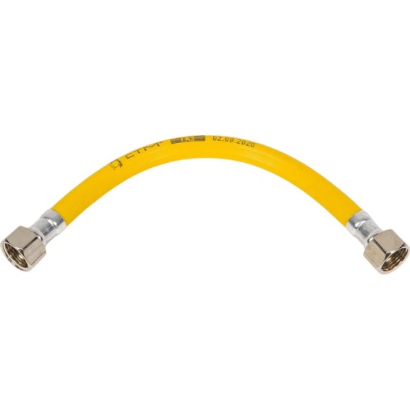 Подводка для газа СТМ ГАЗ ПВХ, 1/2", гайка-гайка, 30 см CGVF1203