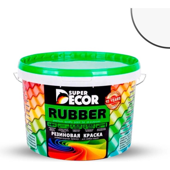 Резиновая краска SUPER DECOR 00 белоснежная, 3 кг 4630024700059 Резиновая краска SUPER DECOR 00 белоснежная, 3 кг 4630024700059