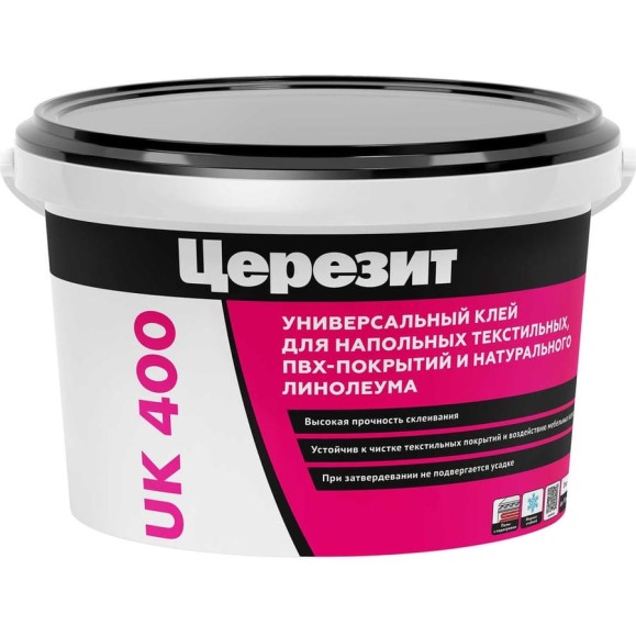 Универсальный дисперсионный клей для текстиля и пвх Церезит Uk 400/3 2144865
