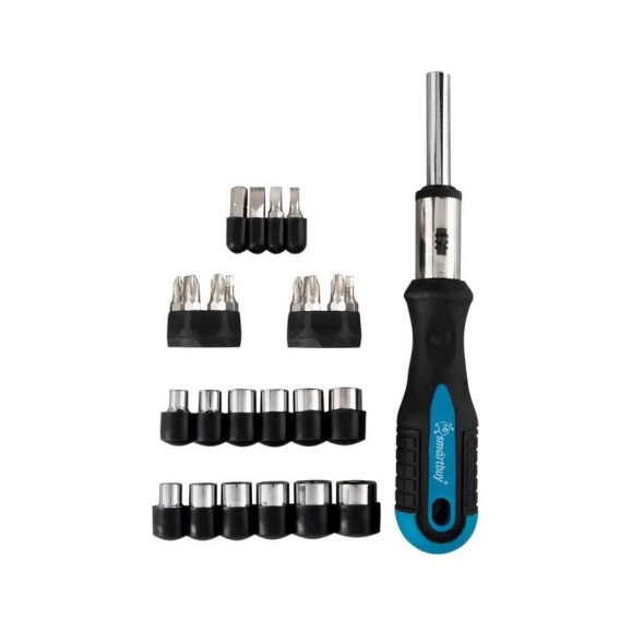 Отвертка реверсивная Smartbuy 28 насадок (биты, SL, PH, HEX, TORX, головки) CR-V сталь Tools SBT-SCBS-29P2 Отвертка реверсивная Smartbuy 28 насадок (биты, SL, PH, HEX, TORX, головки) CR-V сталь Tools SBT-SCBS-29P2
