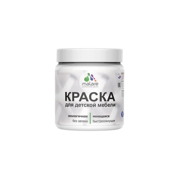 Акриловая краска MALARE для детской мебели для кухонных фасадов, мебели из дерева, моющаяся, быстросохнущая, без запаха, матовая, парное молоко, 0.5 кг. КДТМБАПАММ0050 Акриловая краска MALARE для детской мебели для кухонных фасадов, мебели из дерева, моющаяся, быстросохнущая, без запаха, матовая, парное молоко, 0.5 кг. КДТМБАПАММ0050