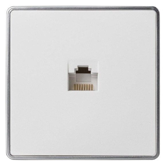 Розетка компьютерная RJ-45 Smartbuy 1-местная белая Сириус () SBE-07w-S1-RJ