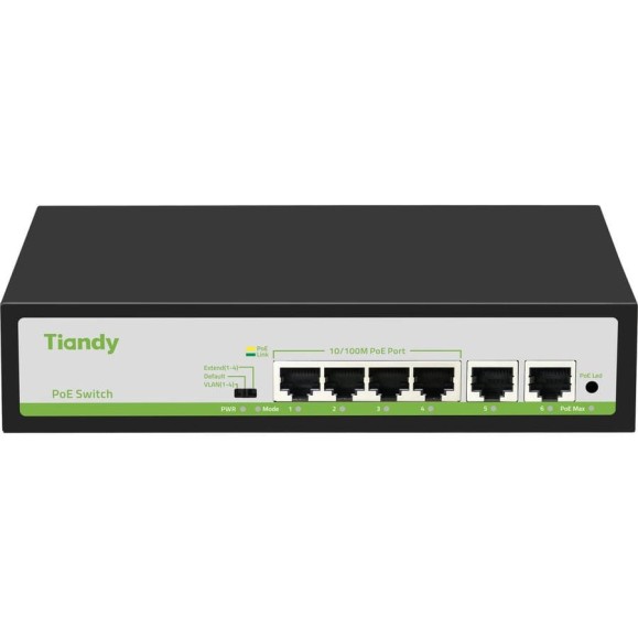 Неуправляемый РоЕ коммутатор Tiandy 6 портов TC-P3S06 F/0420/AT/55 00-01024119