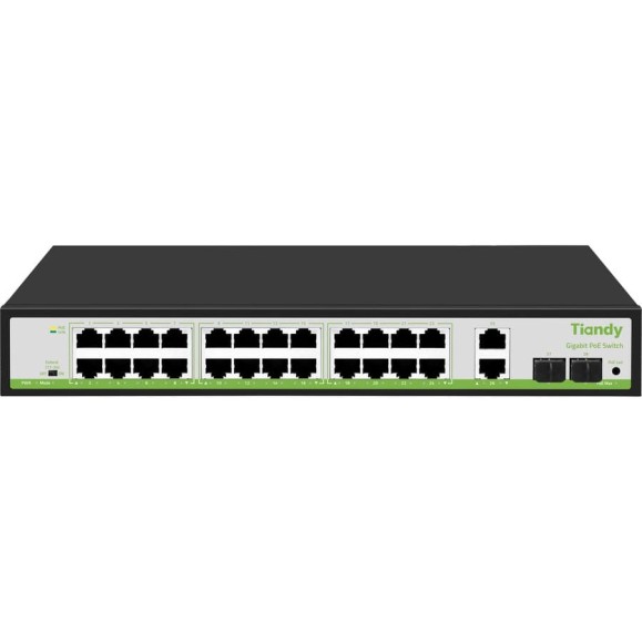 Неуправляемый РоЕ коммутатор Tiandy 28 портов TC-P3S028 G/2422/AT/280 00-01024127