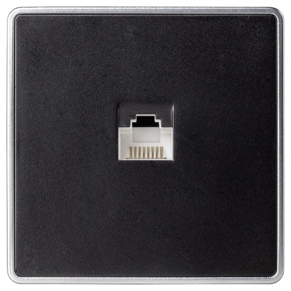 Розетка компьютерная Smartbuy RJ-45 1-местная черная Сириус SBE-07b-S1-RJ