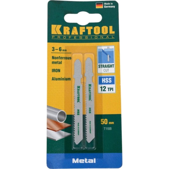 Полотно Kraftool для электролобзика по металлу 55x2 мм 2 шт. EU T118B 159551-2