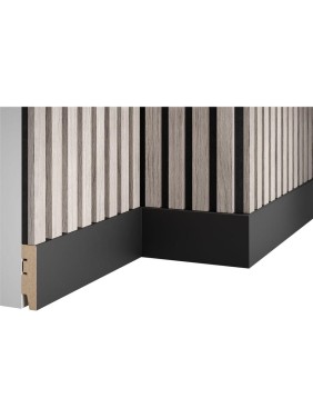 Плинтус Cosca Decor экошпон, черный, 80x22x2400 мм, МДФ, WP8 00-00076257