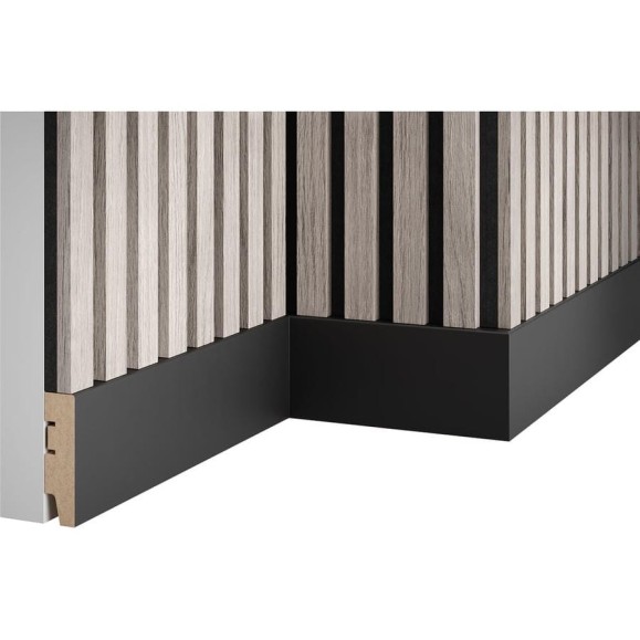 Плинтус Cosca Decor экошпон, черный, 80x22x1200 мм, МДФ, WP8 00-00076280
