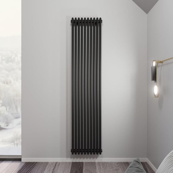 Радиатор Faberg Extra 2-х трубный, подключение - нижнее правое, секций - 10, высота - 1800, цвет - RAL9005 FB.700.2.1800.10.9005