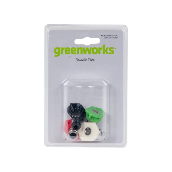 Комплект из 4-х насадок для мойки высокого давления 250 бар GreenWorks 5201407 Комплект из 4-х насадок для мойки высокого давления 250 бар GreenWorks 5201407
