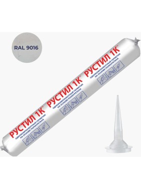Герметик Рустил 1К 600 мл белый RAL9016 и насадка для пистолета для герметика 61458141