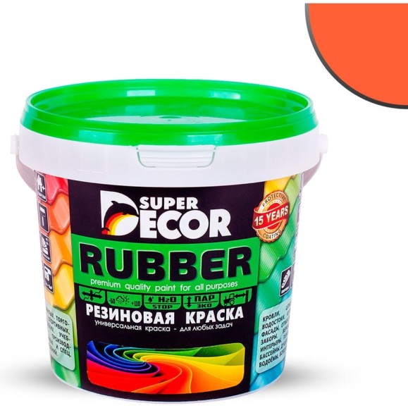 Резиновая краска SUPER DECOR №11 Оранжевое лето, 1 кг 4630024700912 Резиновая краска SUPER DECOR №11 Оранжевое лето, 1 кг 4630024700912