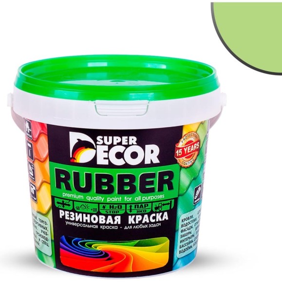 Резиновая краска SUPER DECOR №20 Фисташка, 1 кг 4630024701636 Резиновая краска SUPER DECOR №20 Фисташка, 1 кг 4630024701636
