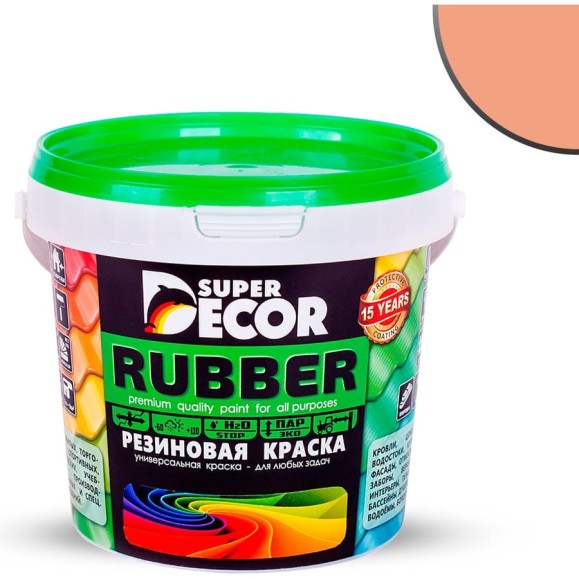 Резиновая краска SUPER DECOR №16 Топленое молоко, 1 кг 4630024701315 Резиновая краска SUPER DECOR №16 Топленое молоко, 1 кг 4630024701315
