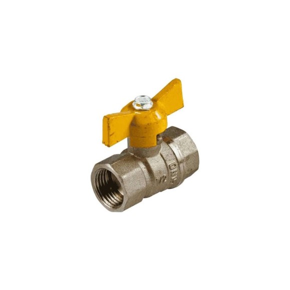 Кран шаровый латунный ГАЛЛОП газ Станд 230 Ду15, Ру40 м/м, бабочка 115012 109-1242