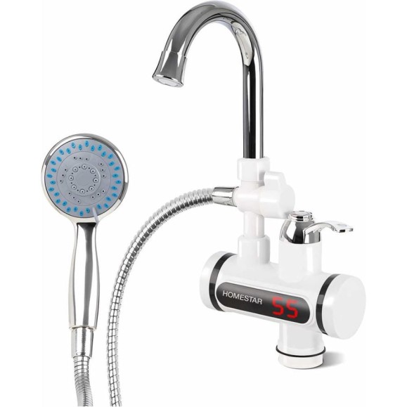 Проточный водогрей HomeStar кран+душ HS-0113D 104394