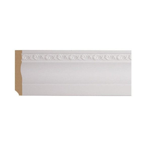 Плинтус Cosca Decor интерьерный багет, 95x14x2400 мм, Белый СПБ016620