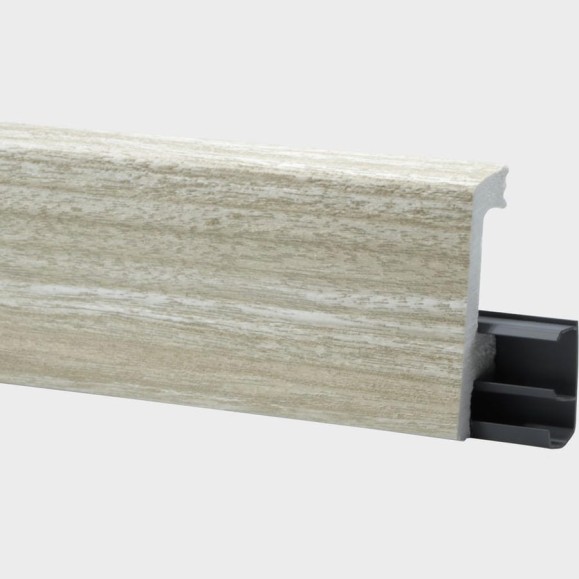 Плинтус FLOORWOOD HDPS WINART PRO напольный, универсальный монтаж, 80 мм, 2 м, 20 шт, Quadro, Ясень Северный Т0030649