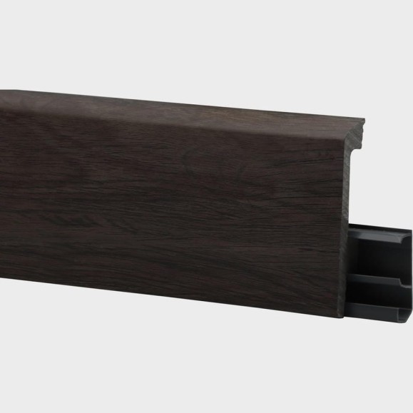 Плинтус FLOORWOOD HDPS WINART PRO напольный, универсальный монтаж, 80 мм, 2 м, Quadro, Венге Африка Т0030657