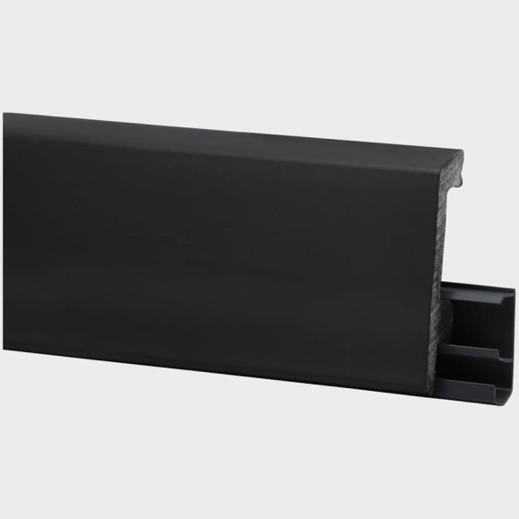 Плинтус FLOORWOOD HDPS WINART PRO напольный, универсальный монтаж, 80 мм, 2 м, 20 шт, Quadro, Черный Матовый Т0030652