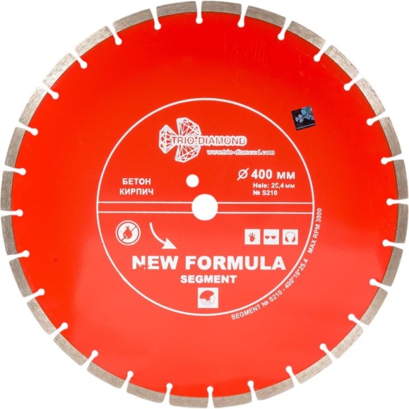 Диск алмазный отрезной TRIO-DIAMOND 400x25.4 New Formula Segment S210 Диск алмазный отрезной TRIO-DIAMOND 400x25.4 New Formula Segment S210