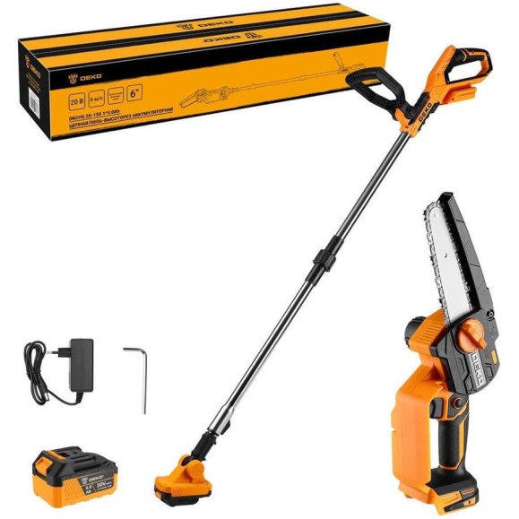 Цепная аккумуляторная пила-высоторез DEKO DKCHS 20-150, 20В, 1x4.0Ач 085-4447