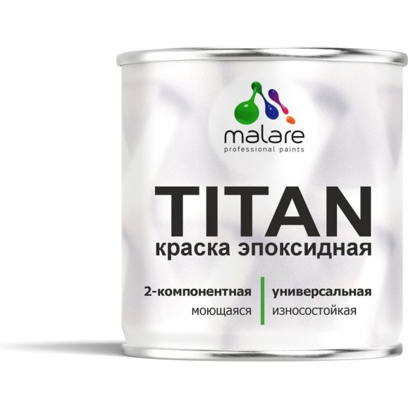 Краска эпоксидная MALARE 2К TITAN, двухкомпонентная универсальная влагостойкая высокопрочная износостойкая, RAL 6032 зеленый, глянцевая, 2.5 кг + 0.3 кг отвердитель ЭКУН6032Г0250 Краска эпоксидная MALARE 2К TITAN, двухкомпонентная универсальная влагостойкая высокопрочная износостойкая, RAL 6032 зеленый, глянцевая, 2.5 кг + 0.3 кг отвердитель ЭКУН6032Г0250