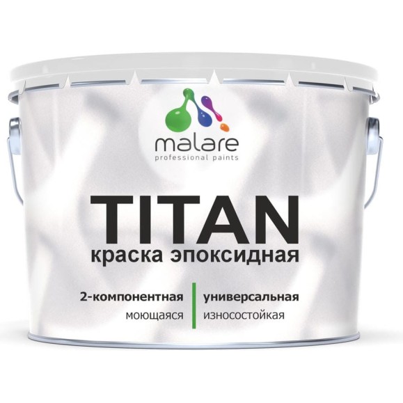 Краска эпоксидная MALARE 2К TITAN, двухкомпонентная универсальная влагостойкая высокопрочная износостойкая, RAL 9005 черный, глянцевая, 10 кг + 1.2 кг отвердитель ЭКУН9005Г1000 Краска эпоксидная MALARE 2К TITAN, двухкомпонентная универсальная влагостойкая высокопрочная износостойкая, RAL 9005 черный, глянцевая, 10 кг + 1.2 кг отвердитель ЭКУН9005Г1000