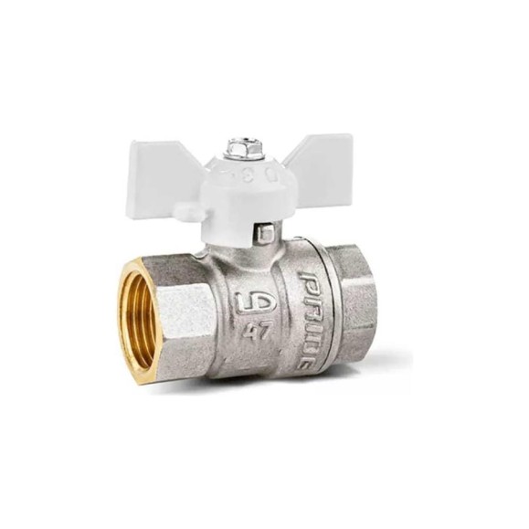 Кран шаровой латунный LD PRIDE 47.20.В-В.Б Ду 20 Ру 40 бабочка (white) с биркой LD 47.310.20 W