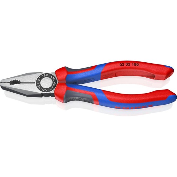 Плоскогубцы комбинированные, Knipex 180 мм, фосфатированные, 3-комп ручки KN-0302180
