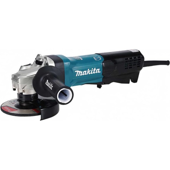 Шлифовальная угловая машина Makita 125 мм, 1900 Вт, 2800-11500 об, SJSII, AFT, тормоз, защита от непреднамеренного пуска, плавный пуск, поддержание оборотов под нагрузкой, широкая клавиша GA5093X01