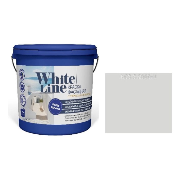 Краска фасадная ВД White Line 2000 N, ведро 16 л, 25,4 кг 4690417130597 Краска фасадная ВД White Line 2000 N, ведро 16 л, 25,4 кг 4690417130597