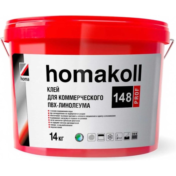 Клей для ПВХ покрытий Homakoll 148 PROF, морозостойкий, 14 кг 148-14-19 Клей для ПВХ покрытий Homakoll 148 PROF, морозостойкий, 14 кг 148-14-19