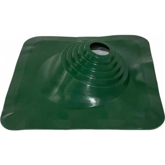 Кровельная угловая проходка Borge №1 (d=75-200, 420x420mm, RAL 6005 зеленый), силикон 01.214.04.04.01.000.6005