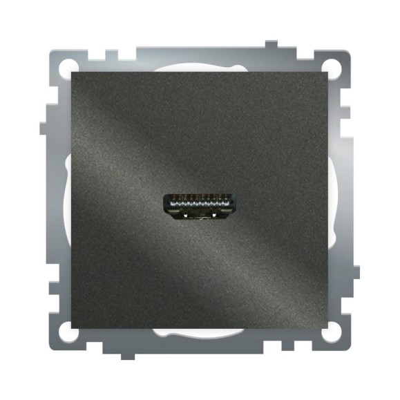 Механизм розетки HDMI STEKKER 2.1, Type A, серия Катрин, графит, GLS00-7118-06, 50059 Механизм розетки HDMI STEKKER 2.1, Type A, серия Катрин, графит, GLS00-7118-06, 50059