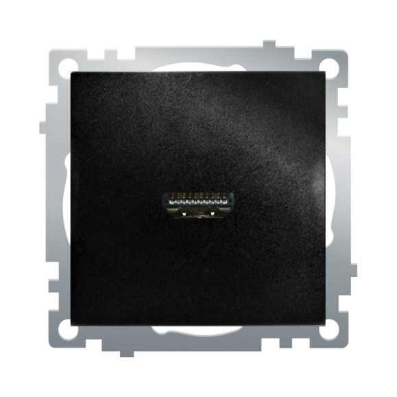 Механизм розетки HDMI STEKKER 2.1, Type A, GLS00-7118-05, серия Катрин, черный, 50062