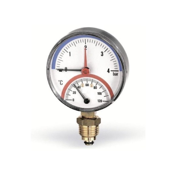Термоманометр вертикальный Watts 80- 1/2-120C- 4bar F+R828 (TMRP) 0333004 (10025526) 10009473