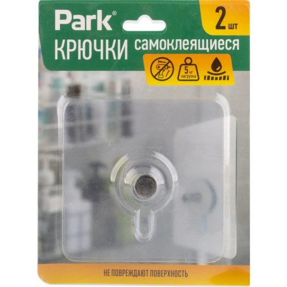 Крючки самоклеящиеся винтовые PARK для полок/картин плоские, 2 шт 108490 Крючки самоклеящиеся винтовые PARK для полок/картин плоские, 2 шт 108490