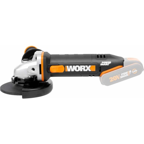 Аккумуляторная угловая шлифмашина WORX без АКБ и ЗУ WX803.9 Аккумуляторная угловая шлифмашина WORX без АКБ и ЗУ WX803.9