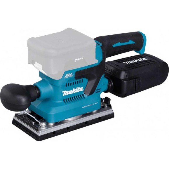 Вибрационная шлифмашина Makita LXT, BL, 18 В, XPT, 93x228 мм, 4000-12000 об/мин, ампл. 2.0 мм, 1.5 кг, кор., пылесборник, зажим, без аккум. и ЗУ DBO380Z