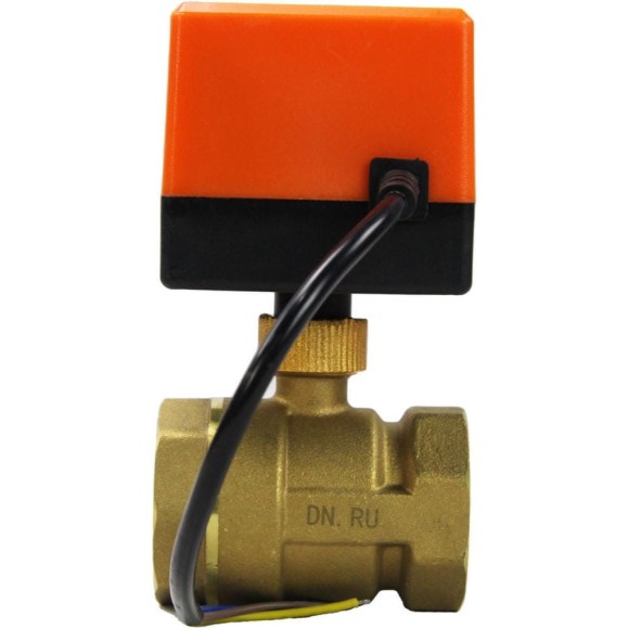 Кран DN.ru латунный RP.BRASS.120.MM.032 Ду32 Ру16 муфтовый электропривод 24В DC D160-00123 Кран DN.ru латунный RP.BRASS.120.MM.032 Ду32 Ру16 муфтовый электропривод 24В DC D160-00123
