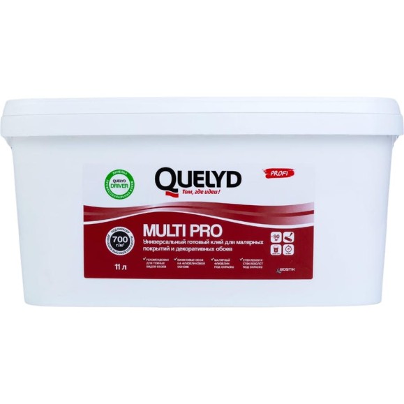 Клей готовый универсальный Quelyd MULTI PRO, 11 л 50125850 Клей готовый универсальный Quelyd MULTI PRO, 11 л 50125850