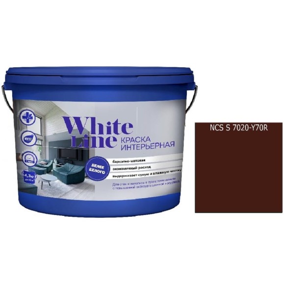 Краская интерьерная White Line ВД S 7020 Y 70 R ведро 16 л 4690417125265 Краская интерьерная White Line ВД S 7020 Y 70 R ведро 16 л 4690417125265