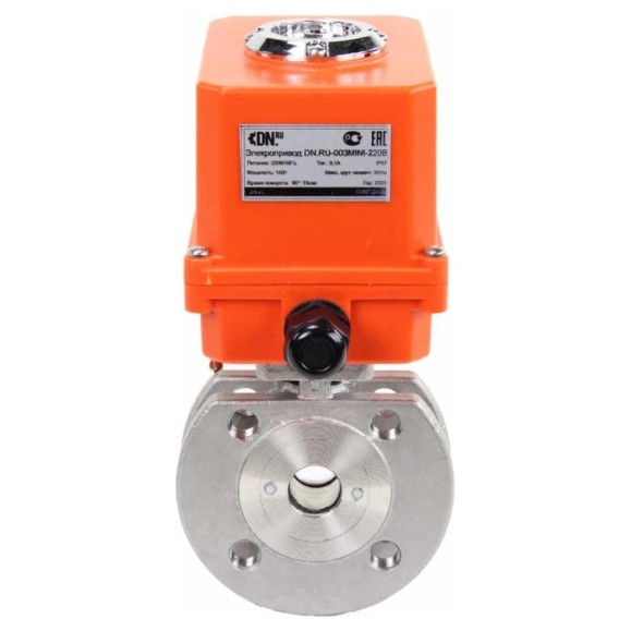Шаровой кран DN.ru КШмФП.316.200 Ду20 Ру16 электропривод QT-003 MINI 220В D160-01703