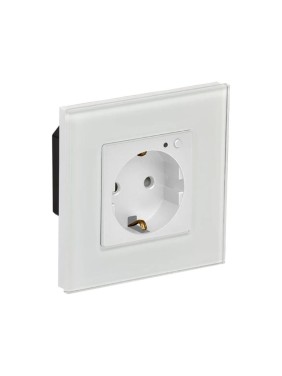 SMART-розетка ONI ITEQ 16А, WIFI+BLE, стеклянная рамка, защитные шторки, белый IT-R16SFWBG-K01